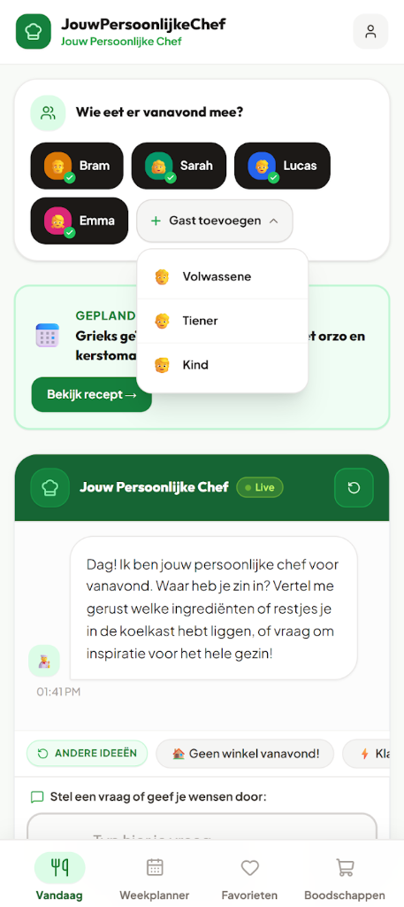 JouwPersoonlijkeChef Mobile PWA