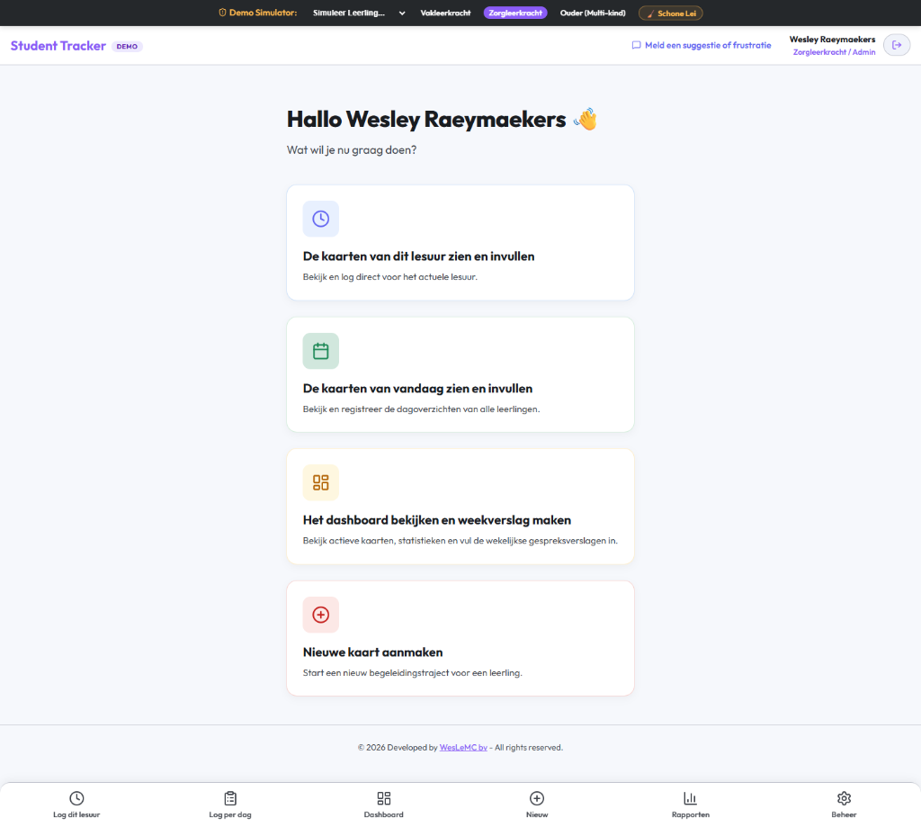 Student Tracker Dashboard Prototype